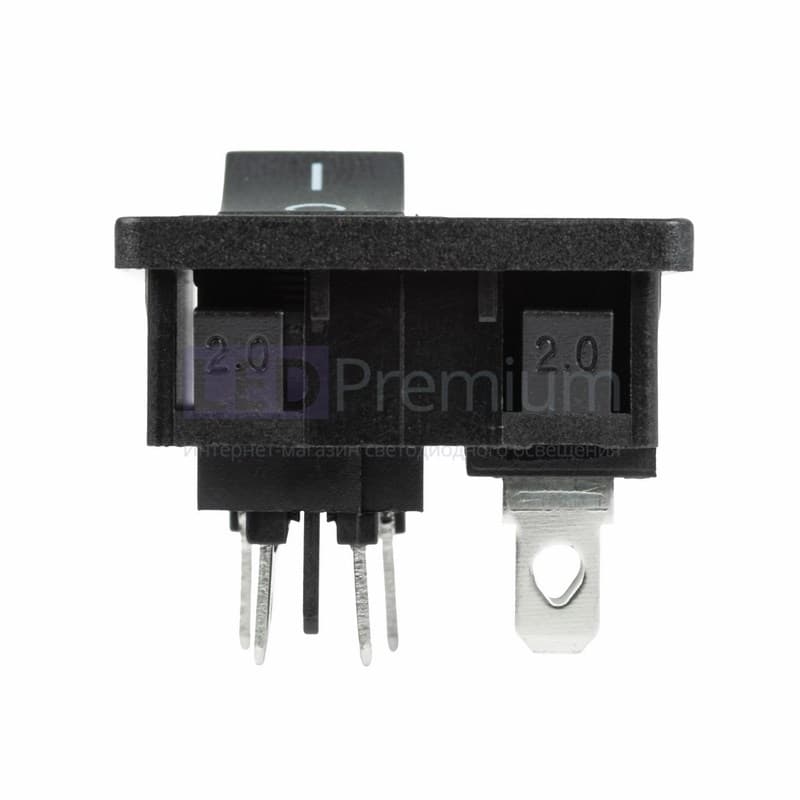 36-2284 Выключатель клавишный 250 V 6 А (4с) ON-OFF черный с штекером C8 2PIN  REXANT  в Гусь-Хрустальном
