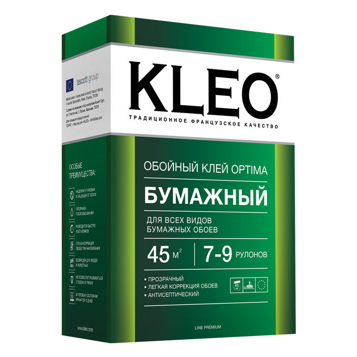 KLEO OPTIMA 7-9 Клей для любых бумажных обоев 160 гр ВЫВОД  в Гусь-Хрустальном