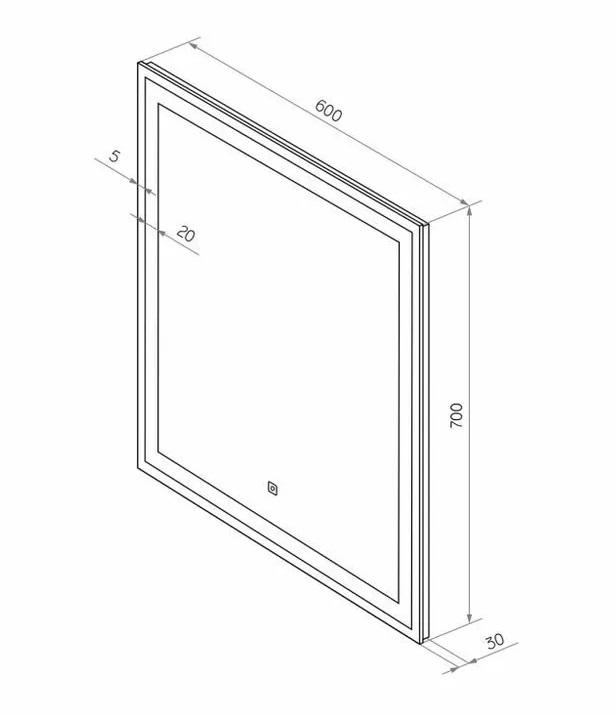 Зеркало Taranto Led 600x700  в Гусь-Хрустальном