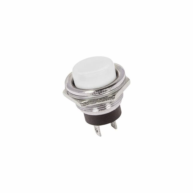 36-3355 Выключатель-кнопка  металл 250V 2А (2с) (ON)-OFF  Ø16.2  белая  REXANT  в Гусь-Хрустальном