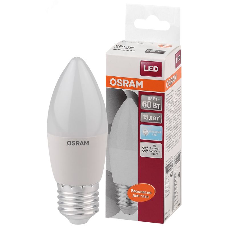 Лампа светодиодная LED 6,5Вт Е27 STAR ClassicB (замена 60Вт),тепл. бел. свет, мат. колба OSRAM 4232  в Гусь-Хрустальном
