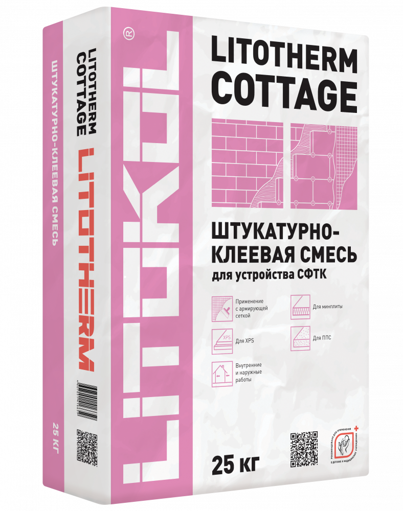 LITOTHERM COTTAGE универс штукат-клеевой состав 25 кг/54 шт.  в Гусь-Хрустальном