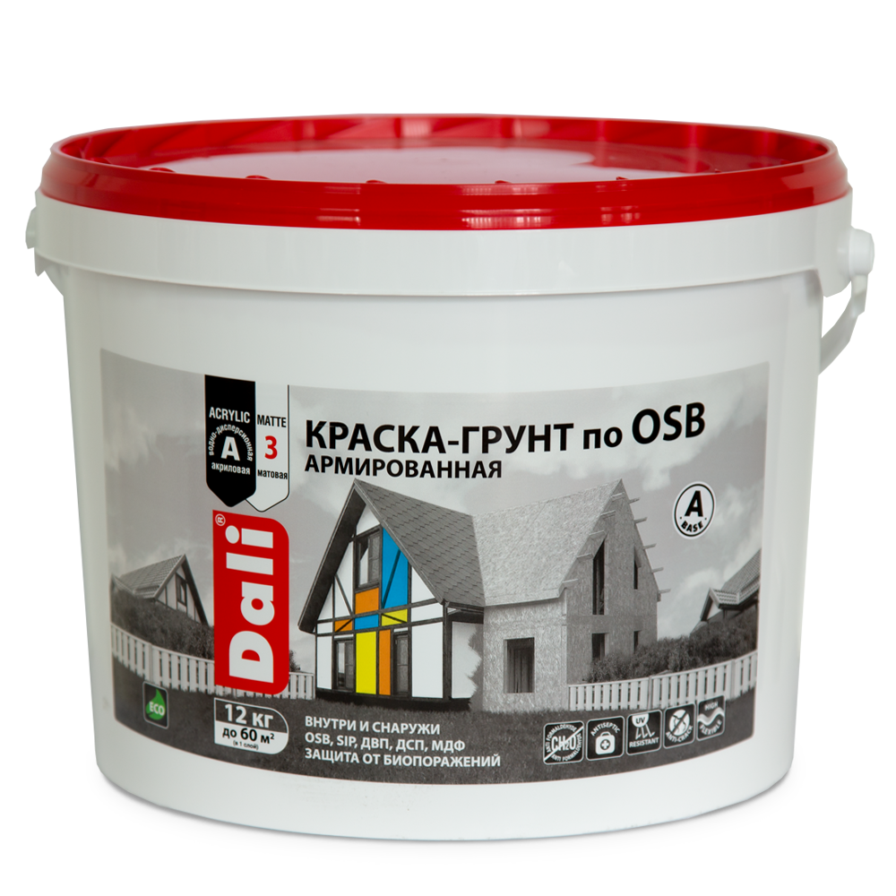 Краска-грунт по OSB армированная (база А) DALI  12 кг    1/44  в Гусь-Хрустальном