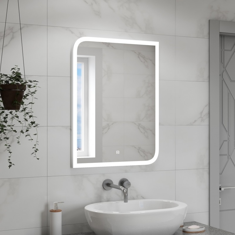 Зеркало Tivoli Led 600х800 часы, антизапотевание  в Гусь-Хрустальном