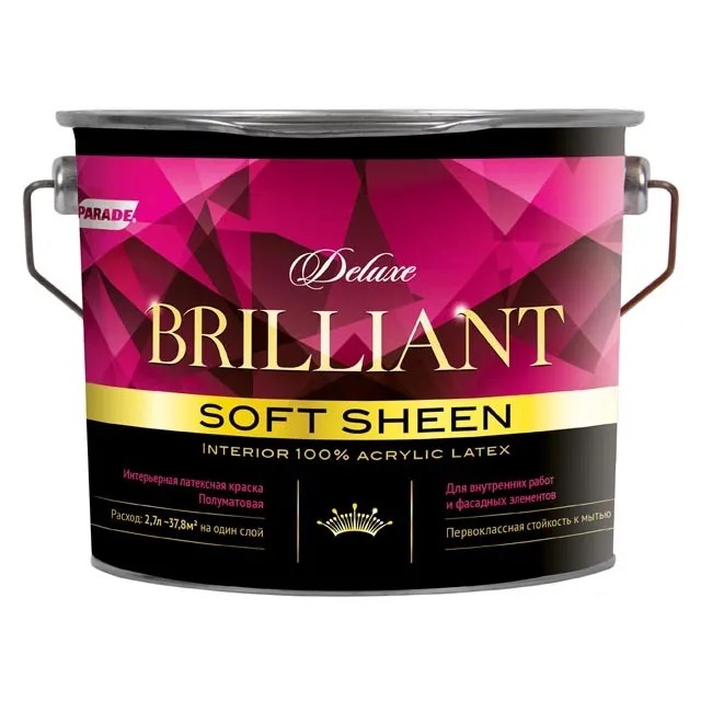Краска интерьерная PARADE DELUXE Brilliant soft sheen База А 2,7л  /168  в Гусь-Хрустальном