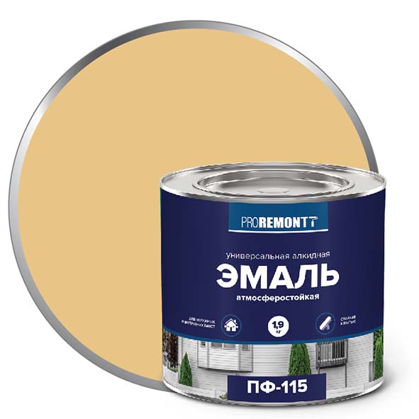 Эмаль ПФ-115 "PROREMONT"   1.9  кг бежевый 3/264  в Гусь-Хрустальном