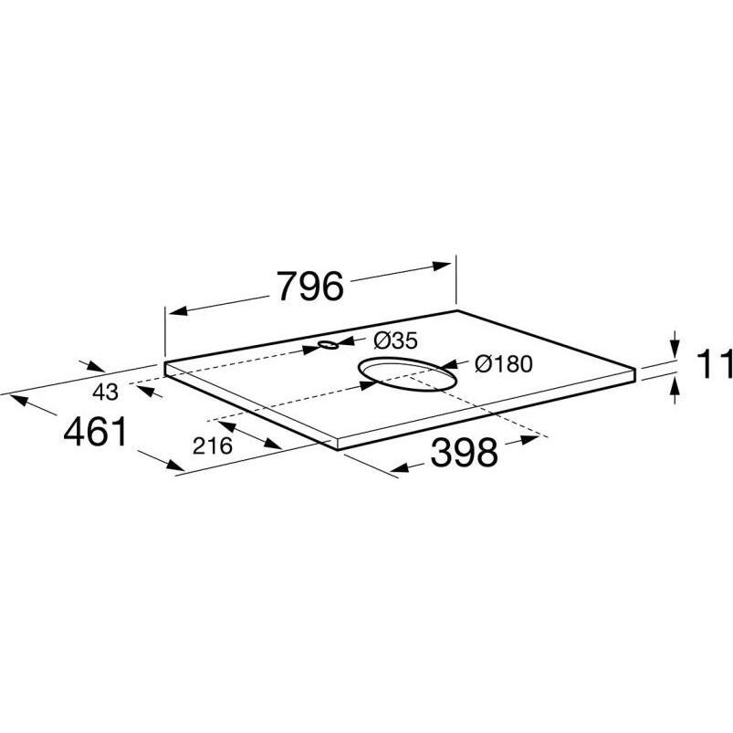 PILAR столешница 800 A857674522  в Гусь-Хрустальном