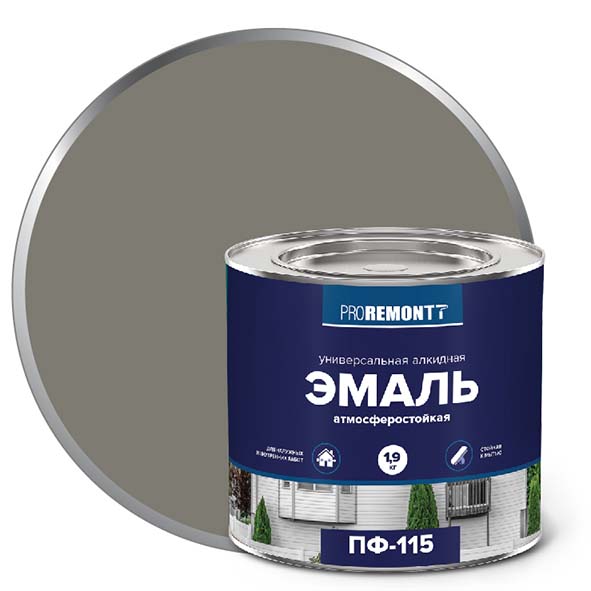 Эмаль ПФ-115 "PROREMONT"   1.9  кг серый 3/264  в Гусь-Хрустальном
