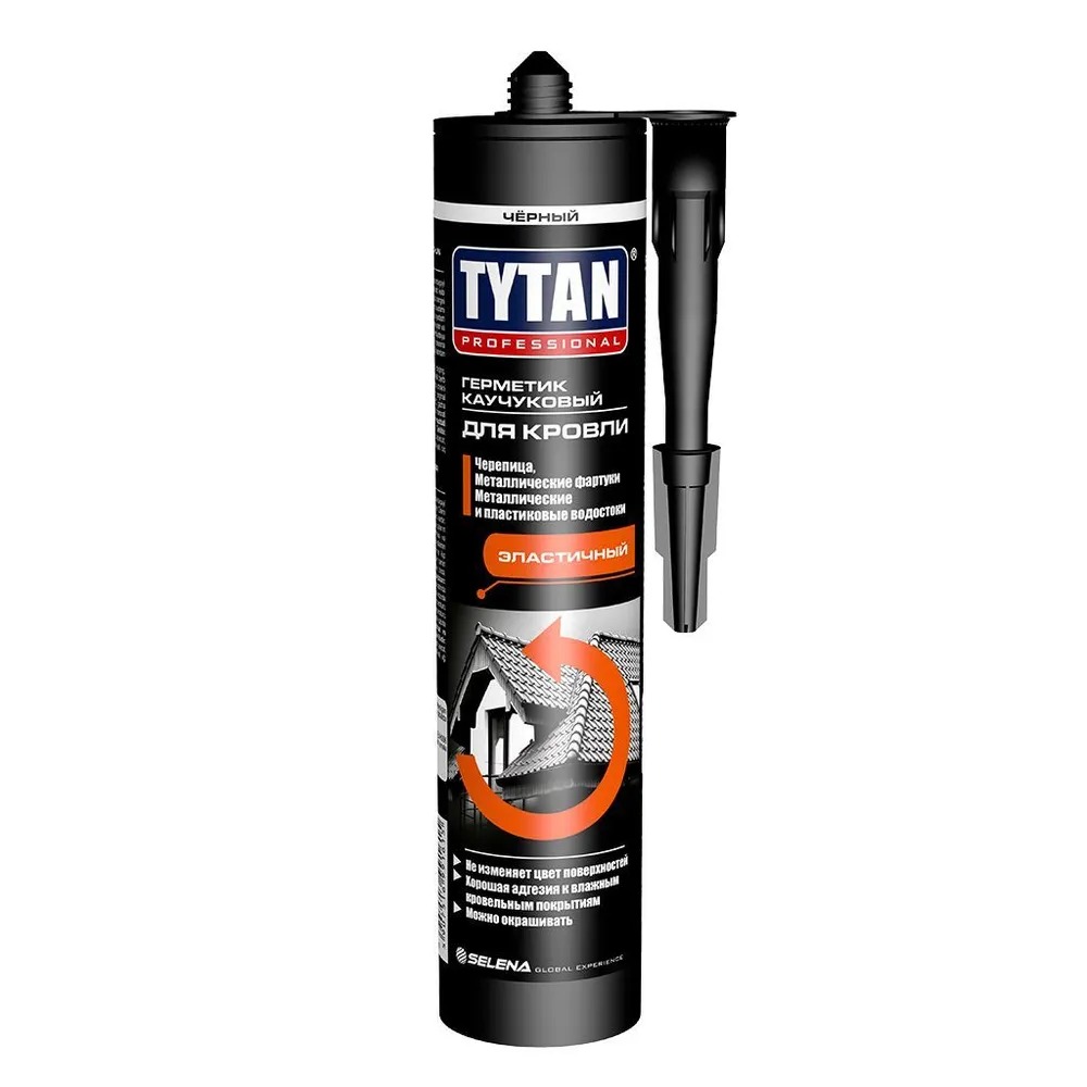 Tytan Professional герметик каучуковый для кровли черный 310 мл 1615 / 9075  в Гусь-Хрустальном