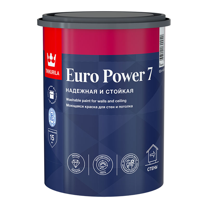 EURO POWER  7С мат.  0,9л Краска стойкая к мытью /6  в Гусь-Хрустальном