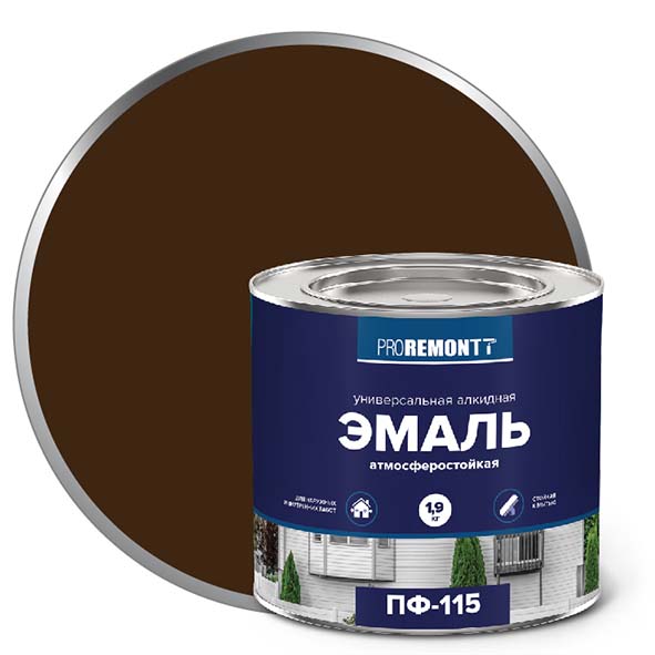 Эмаль ПФ-115 "PROREMONT"   1.9  кг коричн. 3/264  в Гусь-Хрустальном