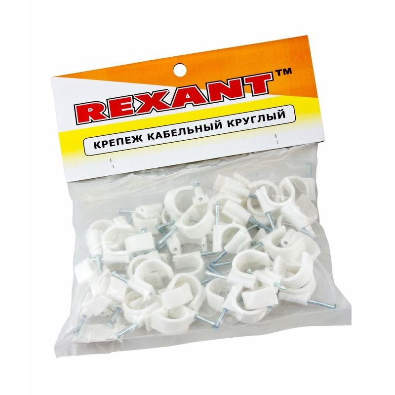 07-4020 Крепеж кабеля круглый 20 мм, белый (упак. 50 шт)  REXANT з  в Гусь-Хрустальном