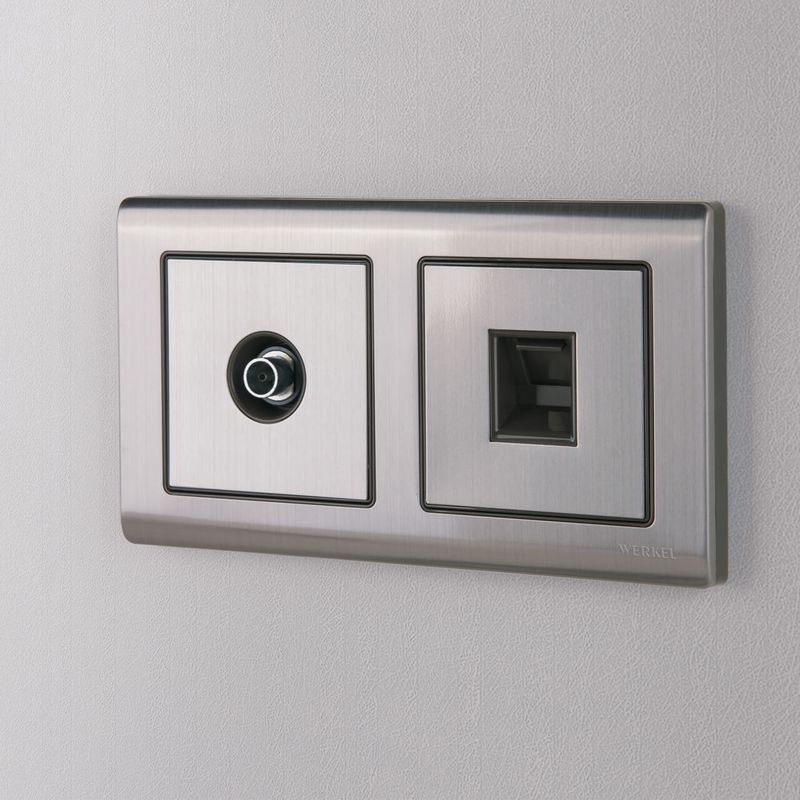 Розетка Ethernet RJ-45 (глянцевый никель) W1181002  в Гусь-Хрустальном