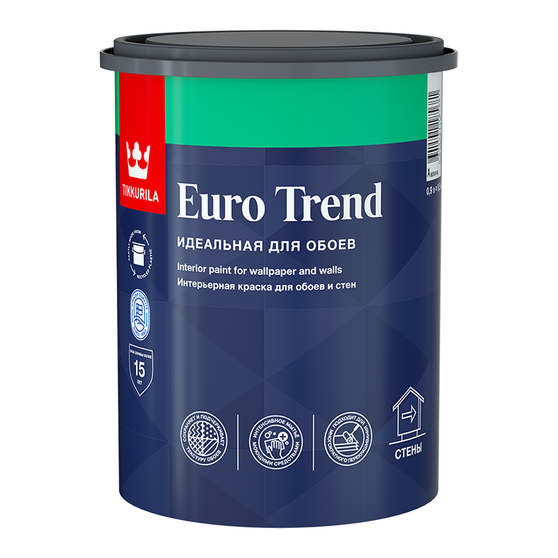 EURO TREND А  мат. 0,9л Краска д/обоев и стен /6  в Гусь-Хрустальном