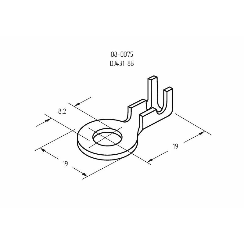 08-0075 Наконечник кольцевой REXANT, ø8.2 мм, 1.5-1.5 мм² (НК 8-1,0-1,5)  в Гусь-Хрустальном