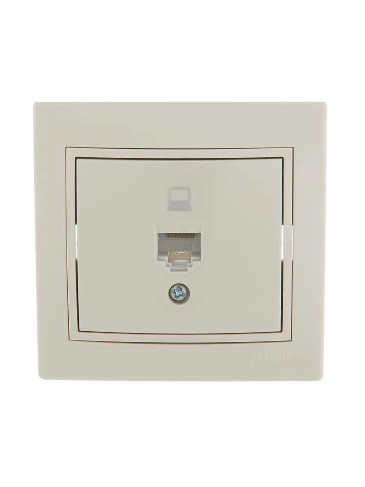 MIRA Розетка компьютерная RJ45 х 1 бежевая (Lezard)  в Гусь-Хрустальном
