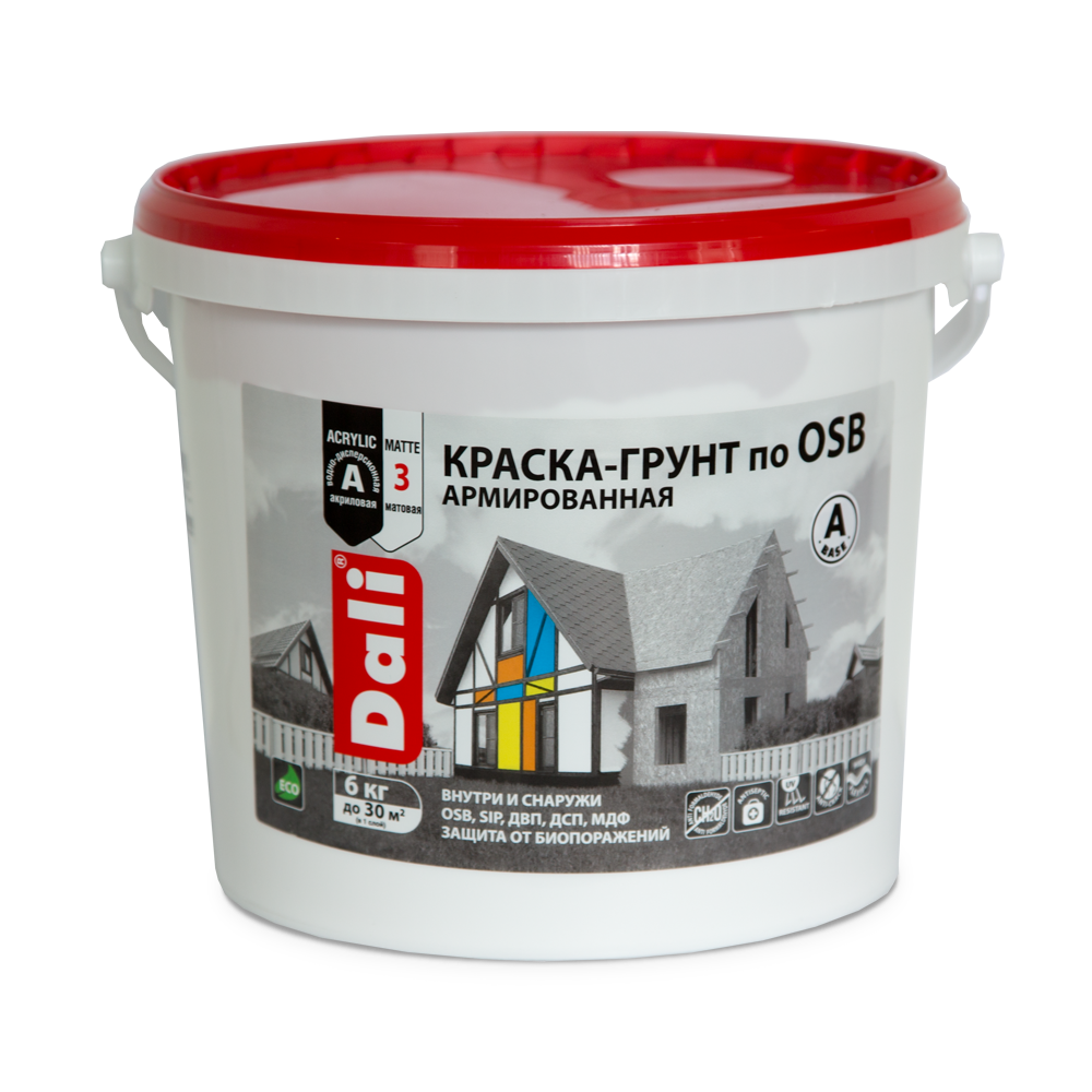 Краска-грунт по OSB армированная (база А) DALI  6 кг    1/60  в Гусь-Хрустальном