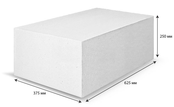 ВКБлок из газобетона D500 625х375х250 (32 шт/1,875 м3)  в Гусь-Хрустальном