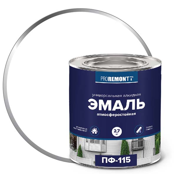 Эмаль ПФ-115 "PROREMONT"   2,7 кг бел.гл. 3/198  в Гусь-Хрустальном