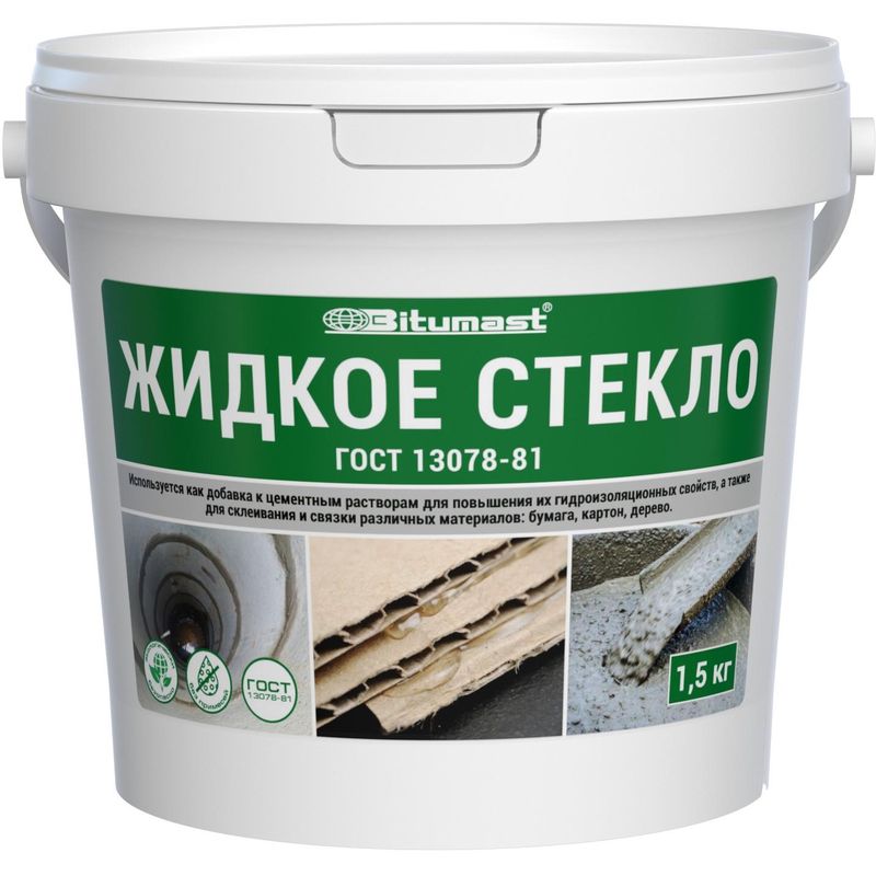 Жидкое стекло 1,5 кг Bitumast  /12  в Гусь-Хрустальном