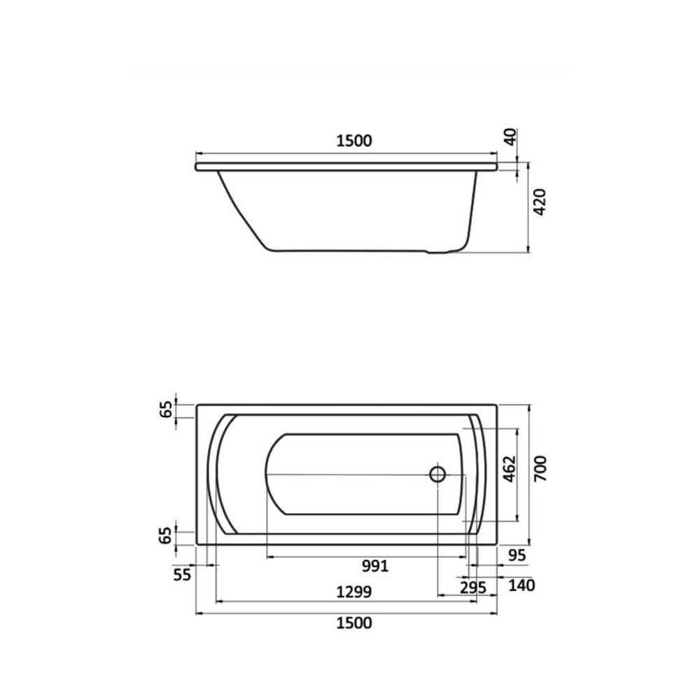 Santek ванна на раме Монако 150x70+с/п (1WH111976)  в Гусь-Хрустальном