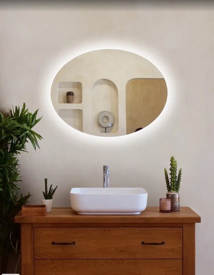 Зеркало Agate 80х60 овальное с LED подсветкой  в Гусь-Хрустальном