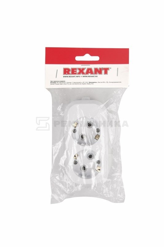 11-8702 Колодка 2 гнезда с заземлением Rexant  в Гусь-Хрустальном