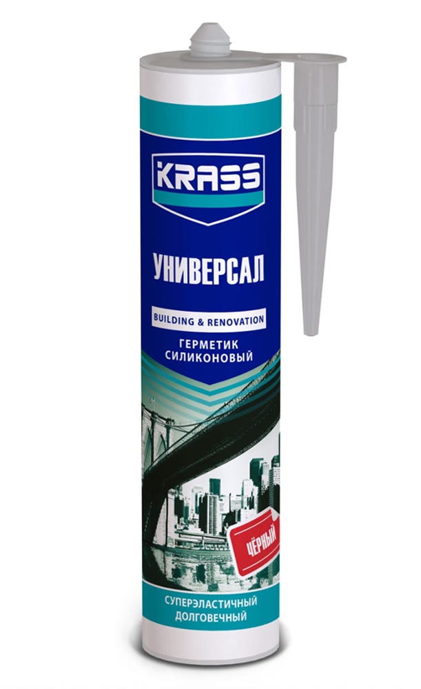 Герметик силик. KRASS универс. черный 300мл 12/1152  в Гусь-Хрустальном