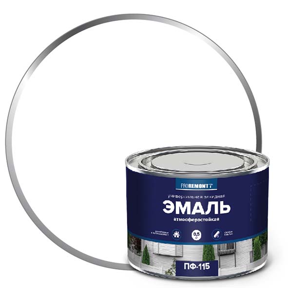 Эмаль ПФ-115 "PROREMONT"   0.5  кг бел.гл. 8/800  в Гусь-Хрустальном