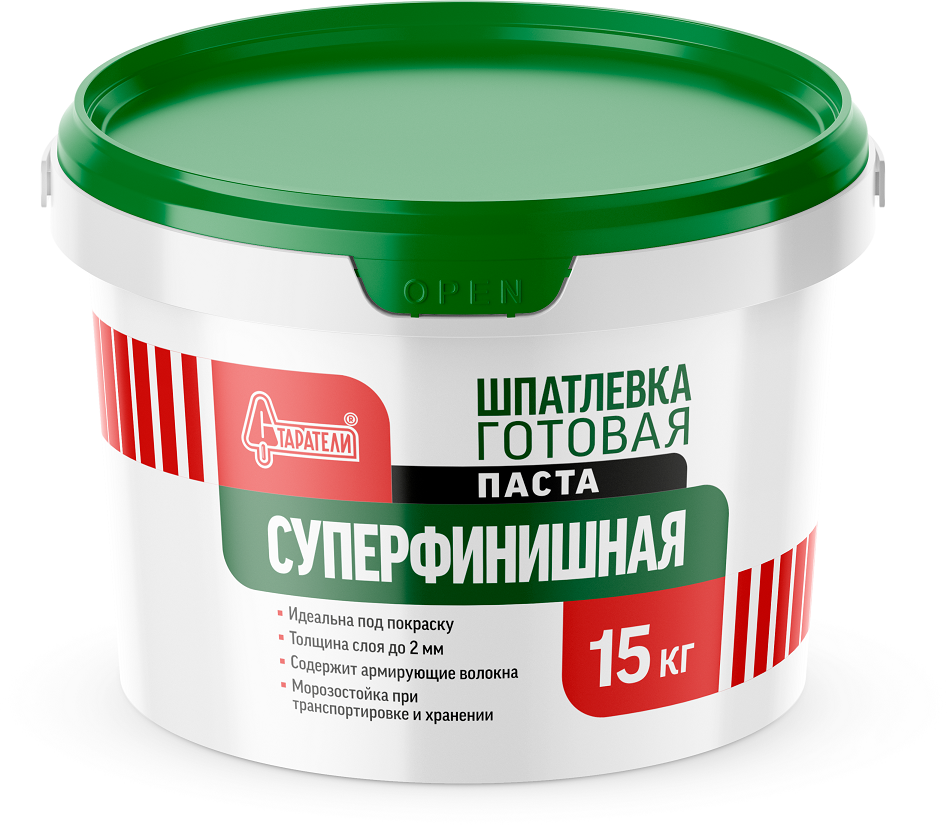 Шпатлевка готовая суперфинишная паста Старатели 15 кг/44  в Гусь-Хрустальном