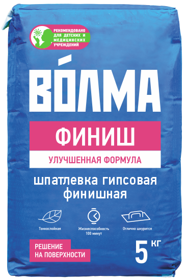 Смесь сух.гипсовая отделочн."ВОЛМА-ФИНИШ"  5 кг  /208  в Гусь-Хрустальном