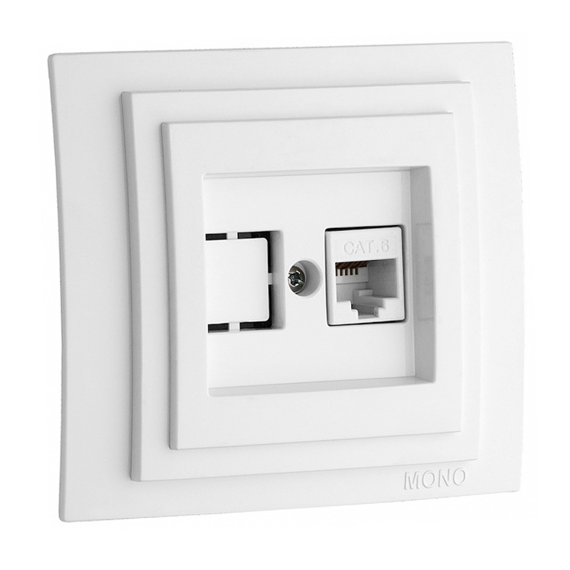 MONO Larıssa Розетка Комп. (Rj45 Cat 6)  Белая										  в Гусь-Хрустальном