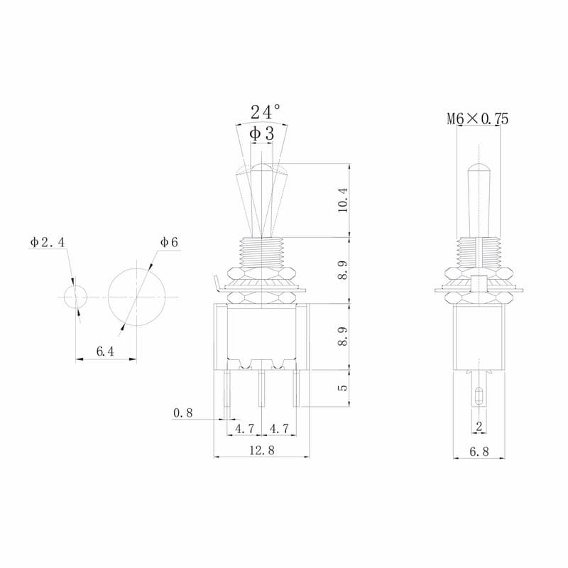 36-4010 Тумблер 250V 3А (3c) ON-ON однополюсный  Micro  REXANT  в Гусь-Хрустальном