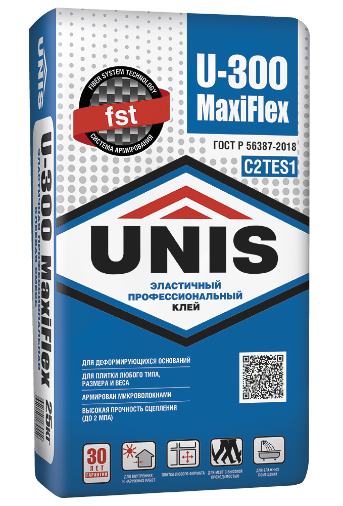 ЮНИС U-300 MaxiFlex клей плиточный 25 кг (класс С2 ТЕ S1)  в Гусь-Хрустальном