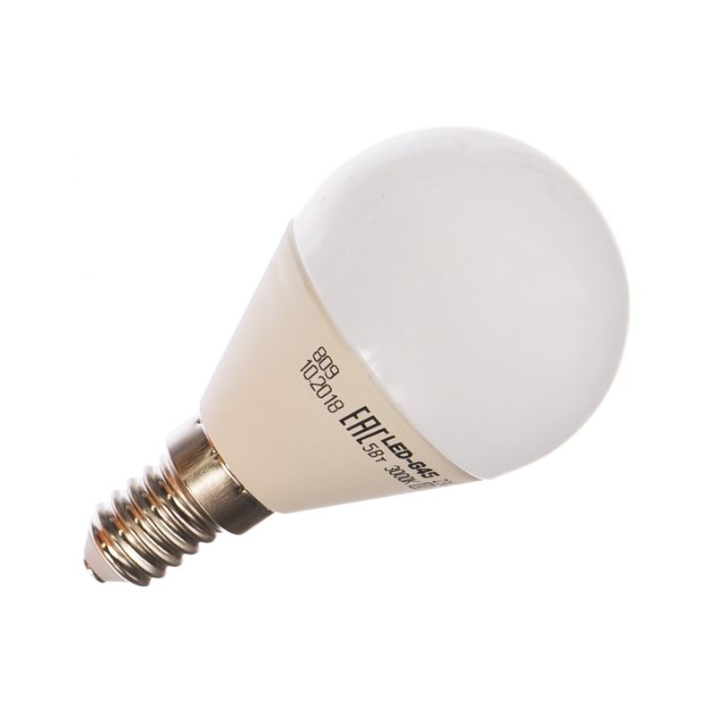 Лампа светодиодная LED 5вт E14 тепло-белый матовый шар ECO 2397  в Гусь-Хрустальном